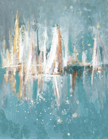Boats Slowly Fading White Modern Wood Framed Art Print with Double Matting by Beauchamp, Andy