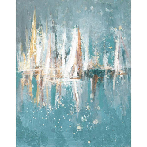 Boats Slowly Fading White Modern Wood Framed Art Print by Beauchamp, Andy