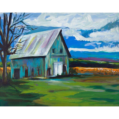 Old Barn Black Modern Wood Framed Art Print by Beauchamp, Andy