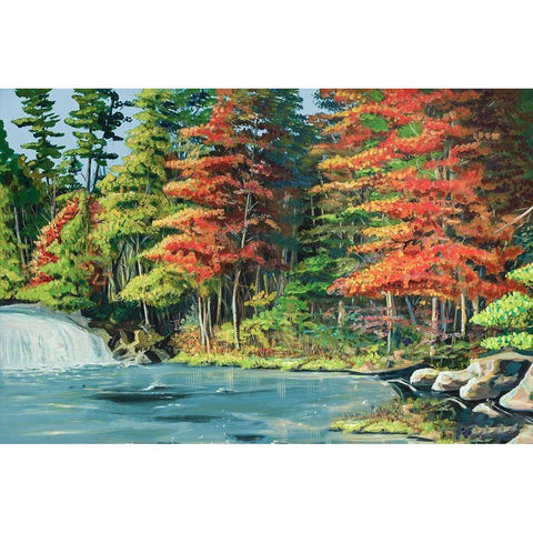 Running River II White Modern Wood Framed Art Print by Beauchamp, Andy