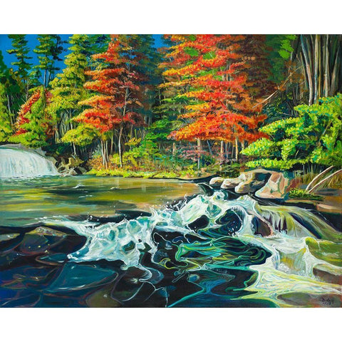 Running River I Gold Ornate Wood Framed Art Print with Double Matting by Beauchamp, Andy