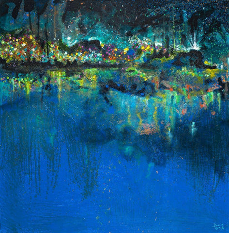 Lake Butler Abstract Black Ornate Wood Framed Art Print with Double Matting by Beauchamp, Andy