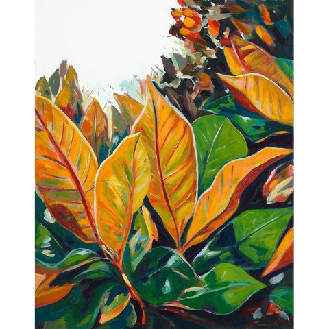 Tropical Leaves Gold Ornate Wood Framed Art Print with Double Matting by Beauchamp, Andy