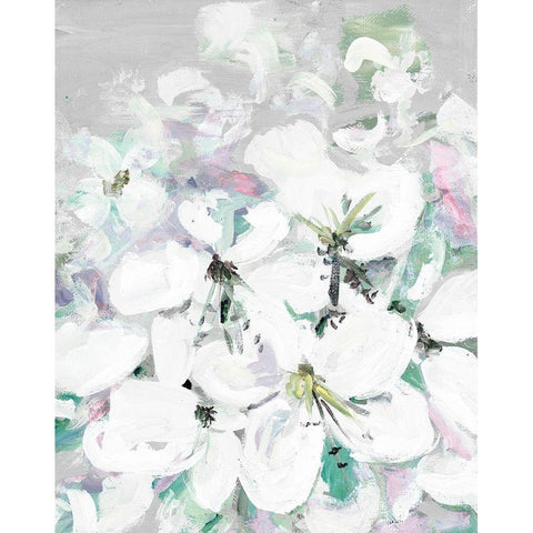 White Orchids Gold Ornate Wood Framed Art Print with Double Matting by Beauchamp, Andy