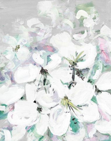 White Orchids White Modern Wood Framed Art Print with Double Matting by Beauchamp, Andy
