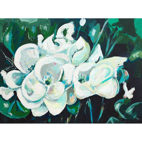 Green into White Orchids Gold Ornate Wood Framed Art Print with Double Matting by Beauchamp, Andy