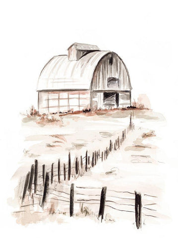 My Farm White Modern Wood Framed Art Print with Double Matting by Pinto, Patricia