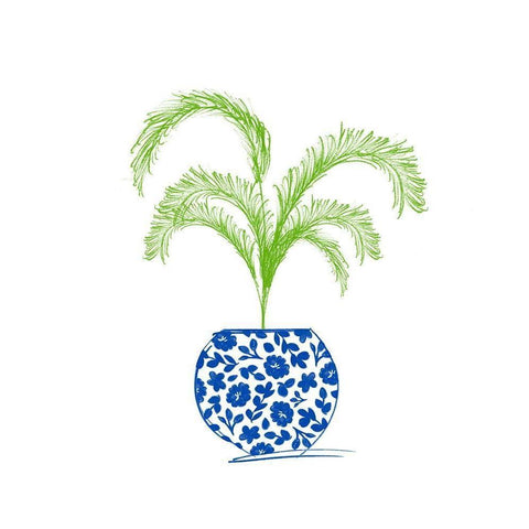 Potted Plant I Black Modern Wood Framed Art Print with Double Matting by Quach, Anna