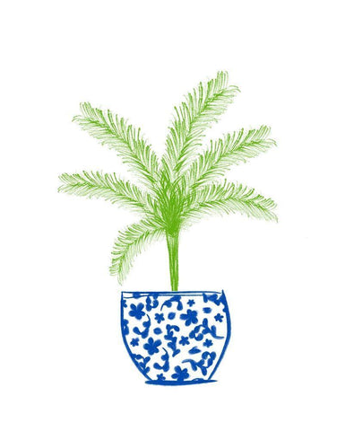 Potted Plant II Black Ornate Wood Framed Art Print with Double Matting by Quach, Anna