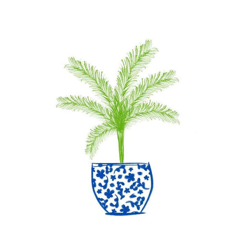 Potted Plant II White Modern Wood Framed Art Print by Quach, Anna