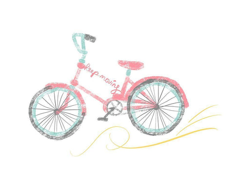 Keep Moving White Modern Wood Framed Art Print with Double Matting by Quach, Anna