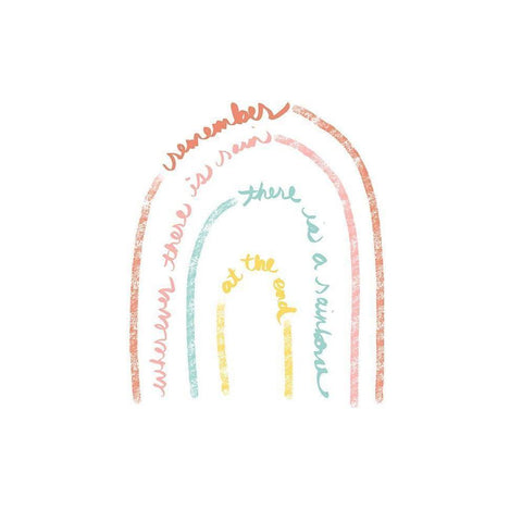 Rain and Rainbows White Modern Wood Framed Art Print by Quach, Anna