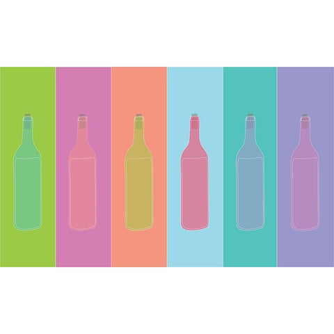 Colorful Mod Wine Bottles Black Modern Wood Framed Art Print with Double Matting by Bucheli, Jen