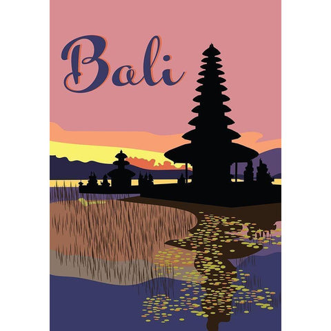 Bali Black Modern Wood Framed Art Print by Bucheli, Jen