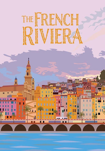 The French Riviera Black Ornate Wood Framed Art Print with Double Matting by Bucheli, Jen