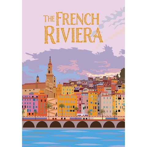 The French Riviera Black Modern Wood Framed Art Print by Bucheli, Jen