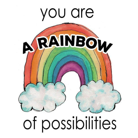 You Are a Rainbow Of Possibilities White Modern Wood Framed Art Print by Medley, Elizabeth