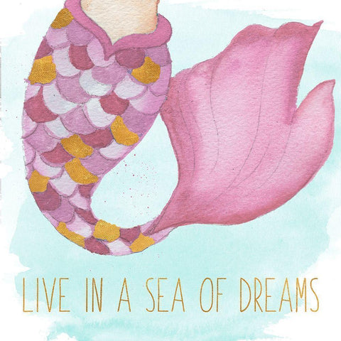 Live In A Sea Of Dreams Black Modern Wood Framed Art Print with Double Matting by Medley, Elizabeth