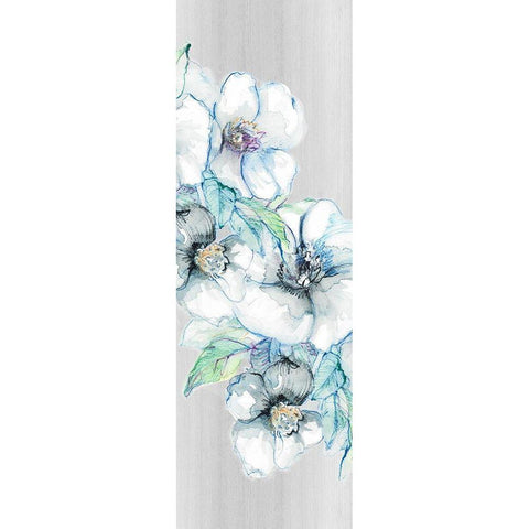 Moonlit Floral Panel I White Modern Wood Framed Art Print by Loreth, Lanie