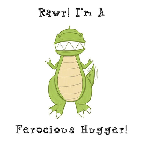 Im a Ferocious Hugger White Modern Wood Framed Art Print with Double Matting by Edwins, Hugo