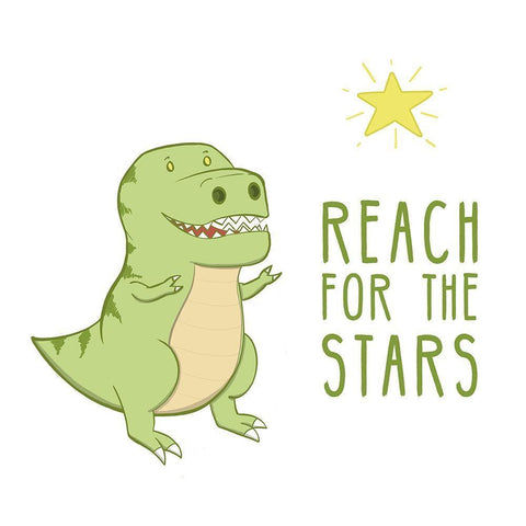 Reach for the Stars White Modern Wood Framed Art Print with Double Matting by Edwins, Hugo