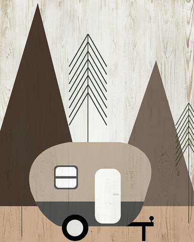 Adventure Travel I White Modern Wood Framed Art Print with Double Matting by Quach, Anna