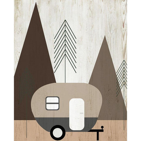 Adventure Travel I Black Modern Wood Framed Art Print by Quach, Anna