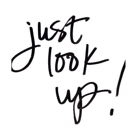 Just Look Up Black Modern Wood Framed Art Print by SD Graphics Studio