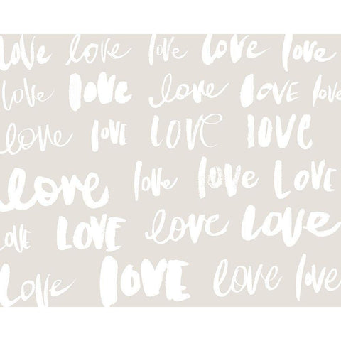 Love, Love, Love Black Modern Wood Framed Art Print with Double Matting by SD Graphics Studio