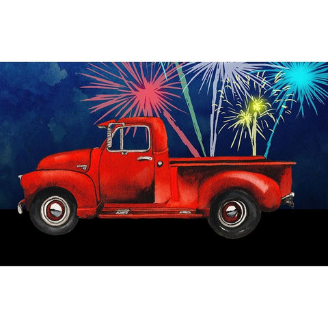 Americana Truck White Modern Wood Framed Art Print by Medley, Elizabeth