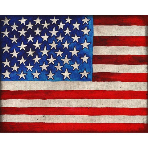 American Flag Black Modern Wood Framed Art Print by Medley, Elizabeth