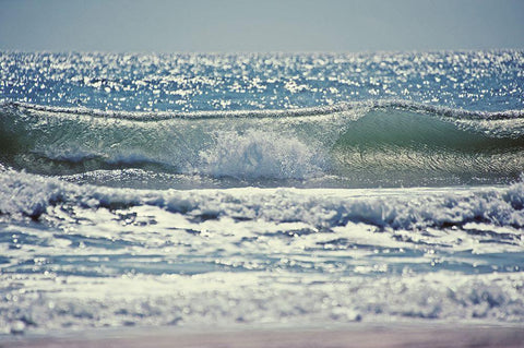 Perfect Wave White Modern Wood Framed Art Print with Double Matting by Nawrocke, Bruce