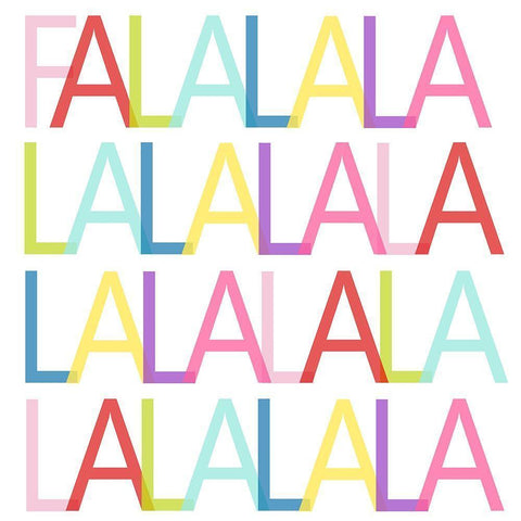 Colorful FA LA LA Black Modern Wood Framed Art Print with Double Matting by SD Graphics Studio