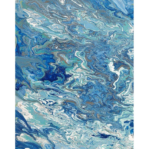 Marbleized Beach View I Black Modern Wood Framed Art Print with Double Matting by Ritter, Gina