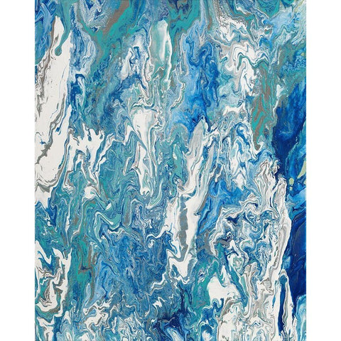 Marbleized Beach View II White Modern Wood Framed Art Print by Ritter, Gina