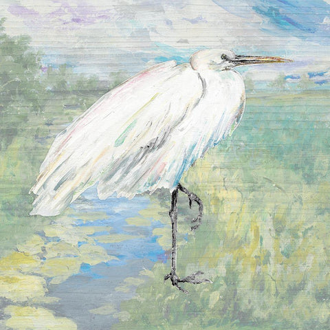 Wild Egret Gold Ornate Wood Framed Art Print with Double Matting by Pinto, Patricia
