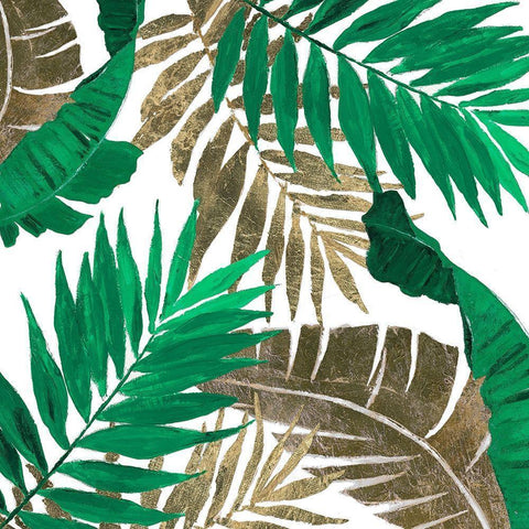 Modern Jungle Leaves Close Up I Black Modern Wood Framed Art Print by Pinto, Patricia