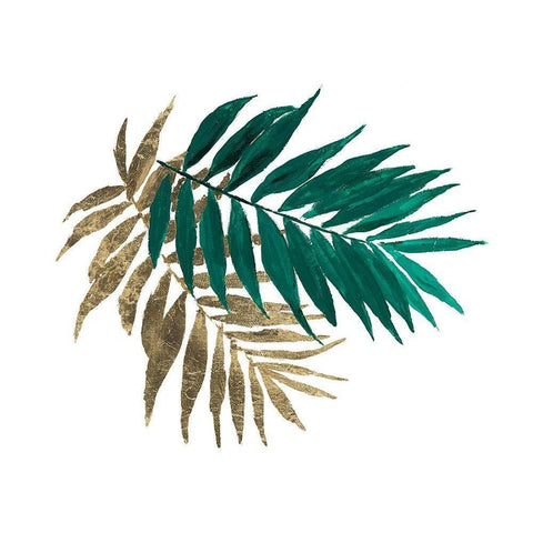 Modern Jungle Leaves II Black Modern Wood Framed Art Print with Double Matting by Pinto, Patricia