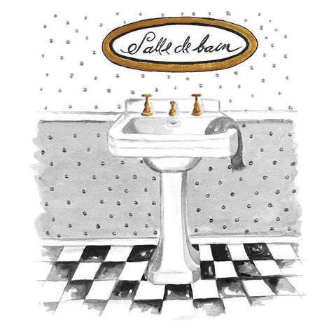 Salle de Bain Black Modern Wood Framed Art Print by Pinto, Patricia