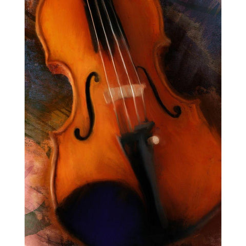 Violin White Modern Wood Framed Art Print by Meneely, Dan