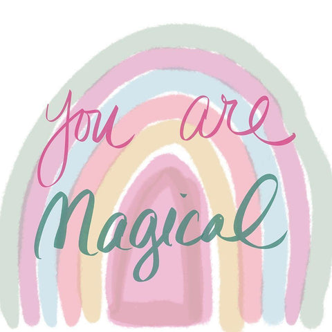 Magical Rainbow White Modern Wood Framed Art Print with Double Matting by Navas, Emily