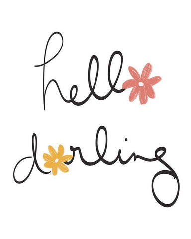 Hello Darling Black Ornate Wood Framed Art Print with Double Matting by Navas, Emily