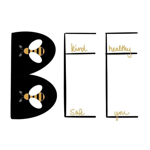 Bee Kind White Modern Wood Framed Art Print by Navas, Emily