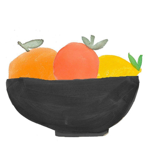 Fruit Bowl II White Modern Wood Framed Art Print with Double Matting by Navas, Emily