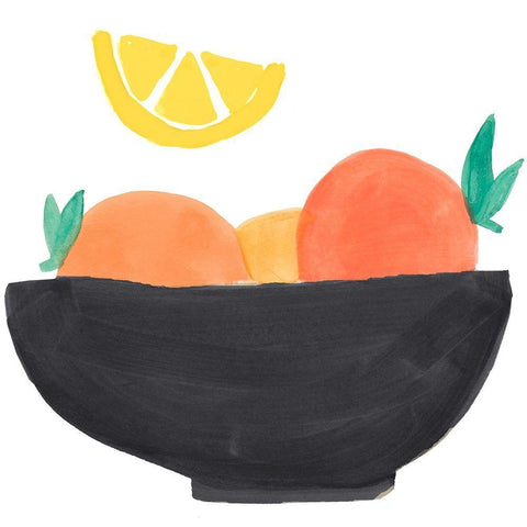 Fruit Bowl I White Modern Wood Framed Art Print with Double Matting by Navas, Emily