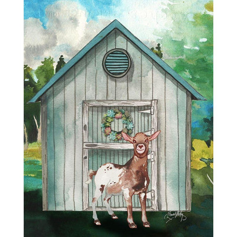 Goat Shed I Black Modern Wood Framed Art Print with Double Matting by Medley, Elizabeth