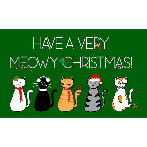 Christmas Cat Wishes Gold Ornate Wood Framed Art Print with Double Matting by Torres, Melanie