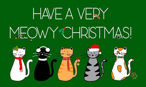Christmas Cat Wishes White Modern Wood Framed Art Print with Double Matting by Torres, Melanie