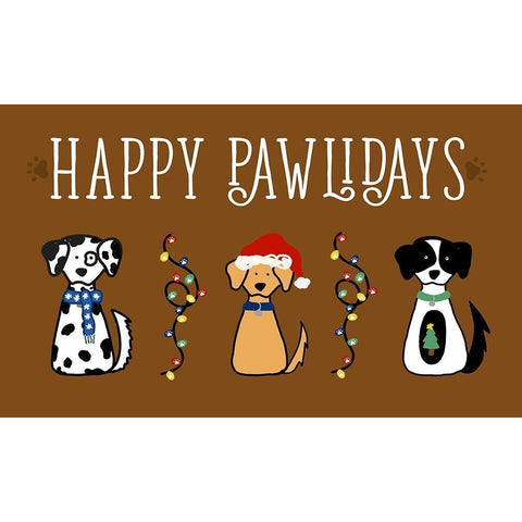 Christmas Dog Wishes Black Modern Wood Framed Art Print by Torres, Melanie