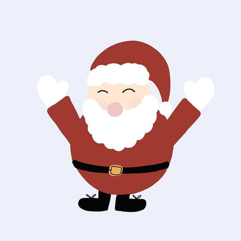 Jolly Santa White Modern Wood Framed Art Print by Torres, Melanie